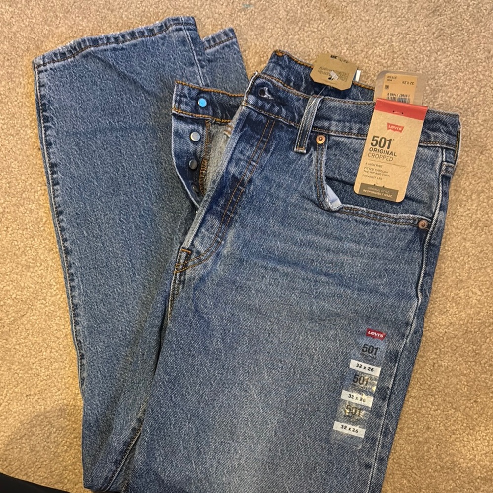 Levi's Women’s Blue Jeans 501 Original Cropped
